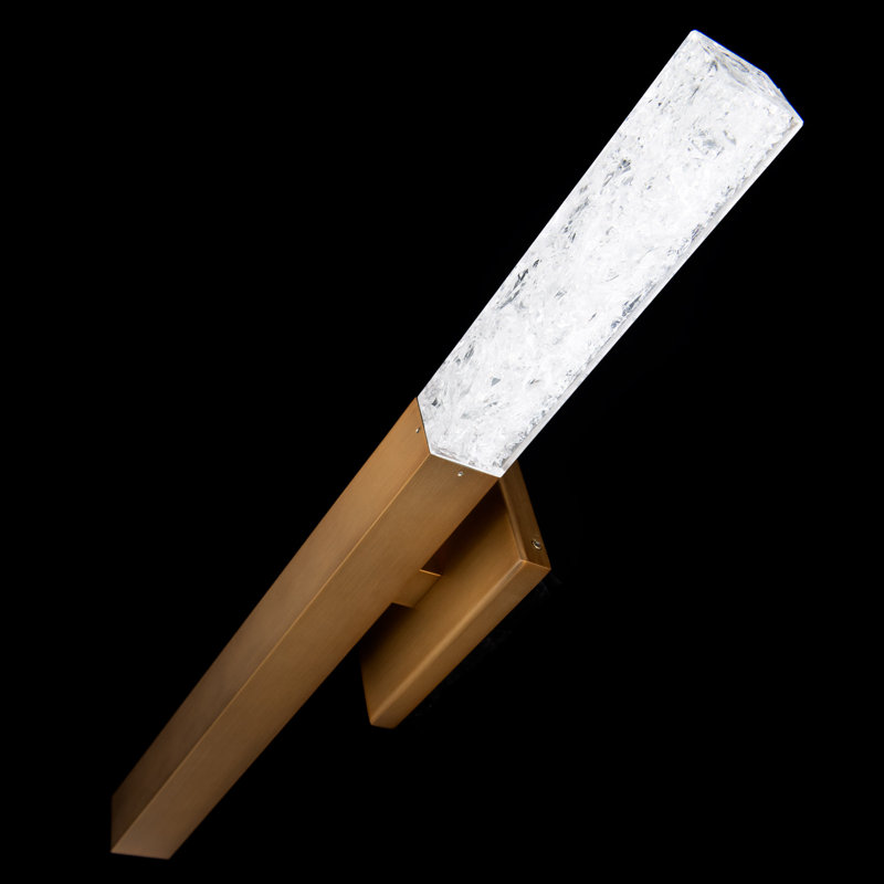 Aged Brass LED Wall Sconce with Reclaimed Crystal Accents