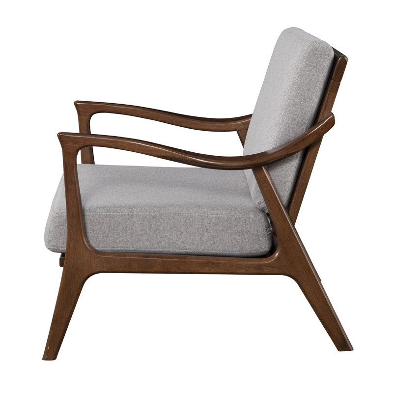 Gray Mid Century Modern Lounge Chair with Cushions