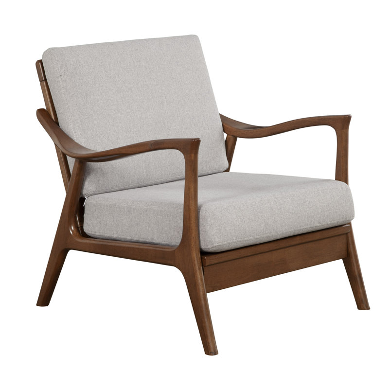Gray Mid Century Modern Lounge Chair with Cushions