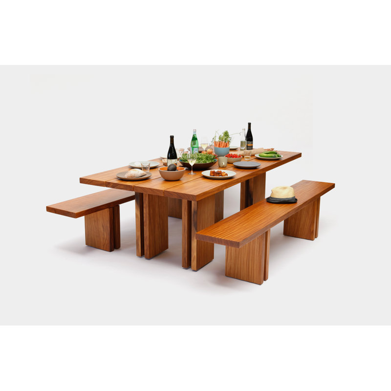 Elegant Afromosia Solid Wood Rectangular Dining Table, Seats 8