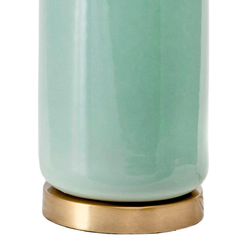 Bell 26" White Ceramic Table Lamp with Fabric Drum Shade