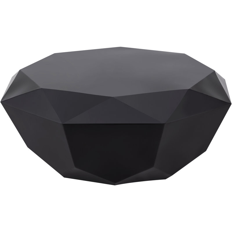 Gemma Matte Black Steel Diamond-Shaped Coffee Table