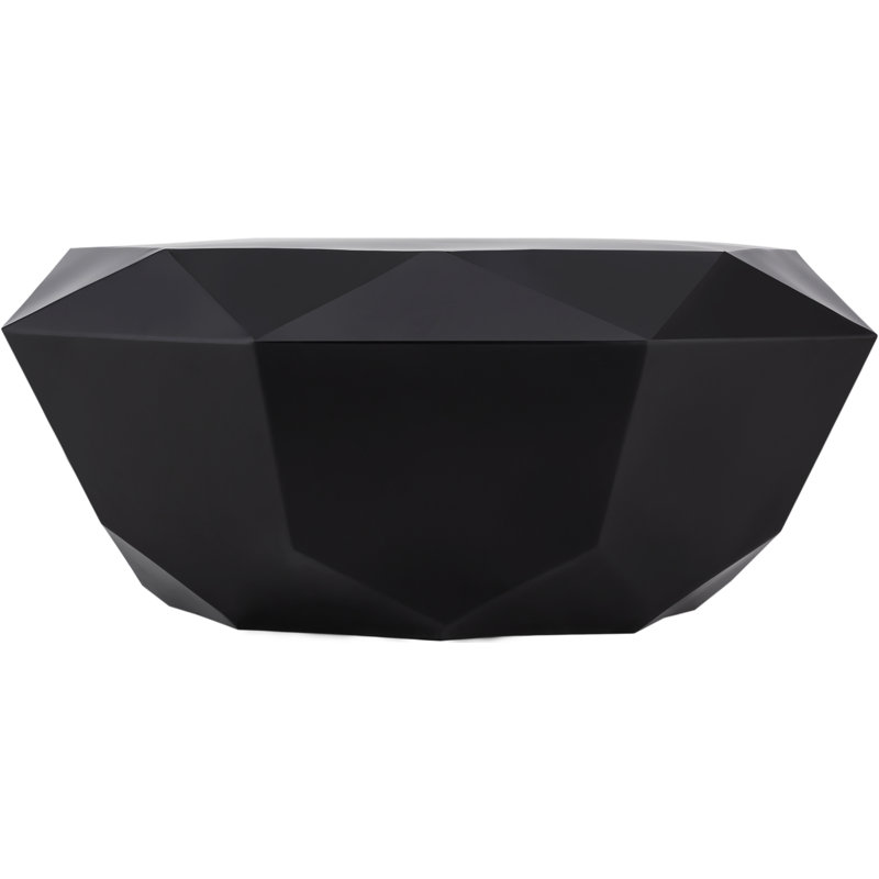 Gemma Matte Black Steel Diamond-Shaped Coffee Table