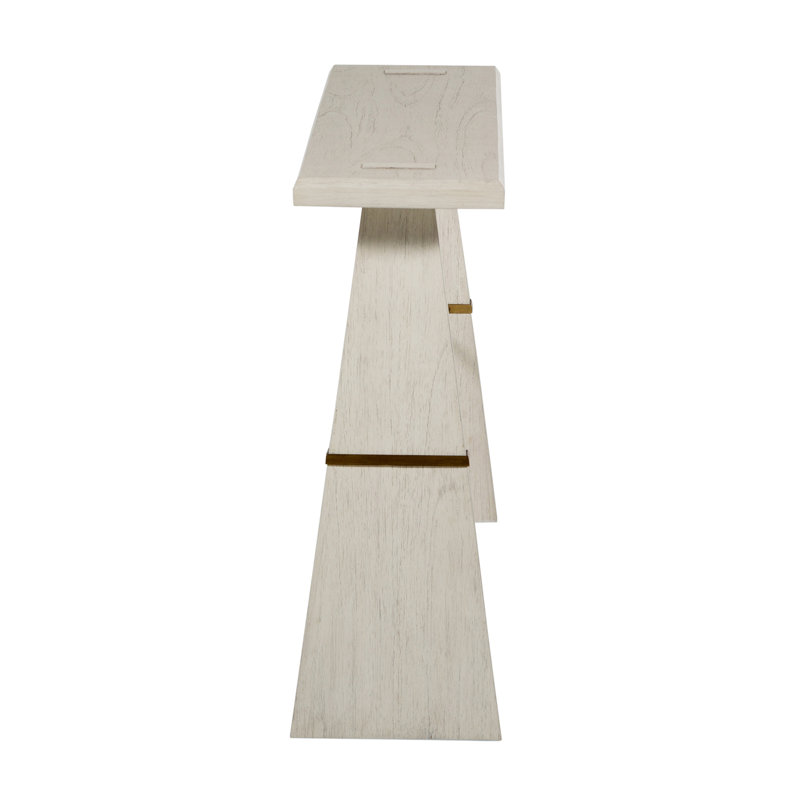 Sesame White and Brass 52" Transitional Console Table
