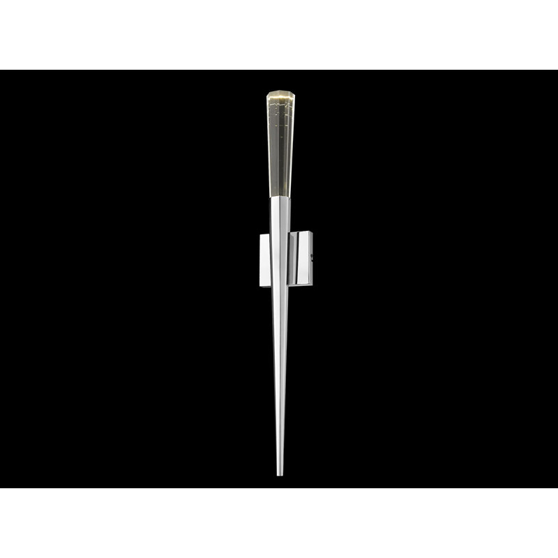 Polished Chrome Dimmable Crystal Accent Wall Sconce