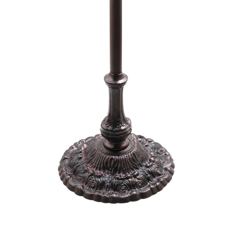 Mahogany Bronze Stained Glass 3-Light Floor Lamp