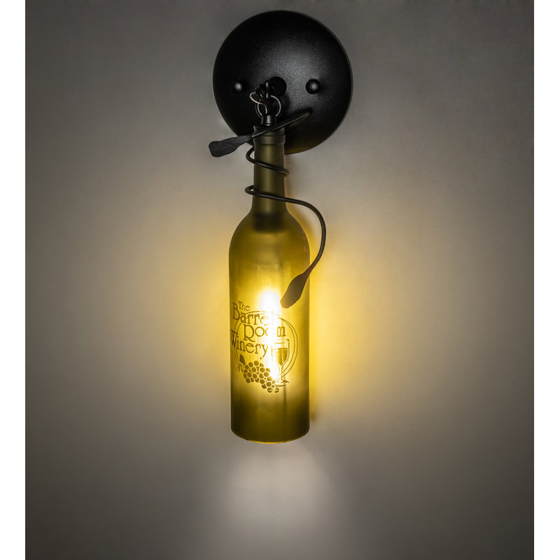 Metro Fusion 16'' Black Iron Dimmable Jelly Jar Sconce