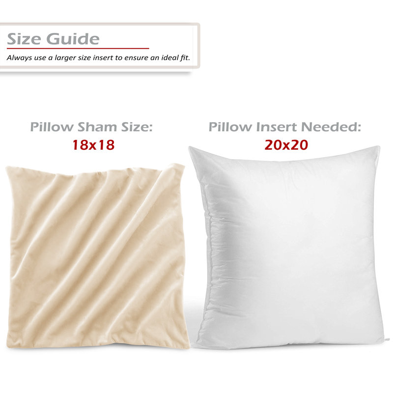 Velvet Hypoallergenic Square Euro Pillow Covers, Set of 4