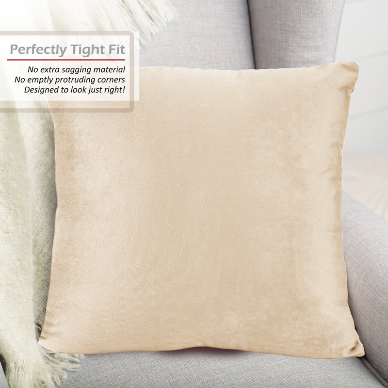 Velvet Hypoallergenic Square Euro Pillow Covers, Set of 4