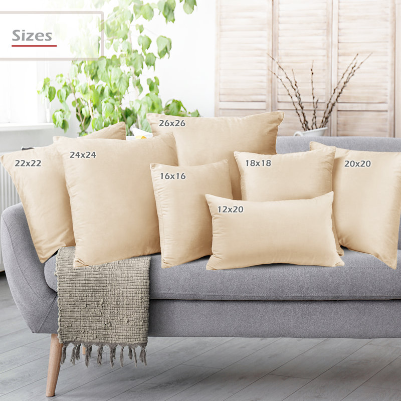 Velvet Hypoallergenic Square Euro Pillow Covers, Set of 4