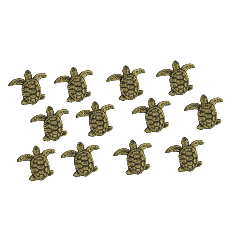Bronze Cast Iron Sea Turtle Drawer Pulls Set of 12