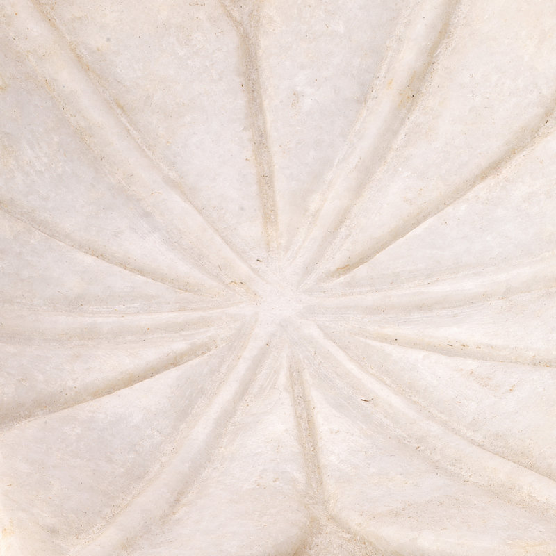 Set of 3 Small White Lotus Marble Decorative Plates