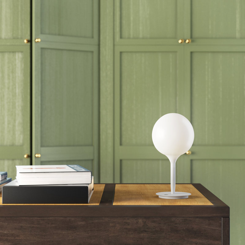 Castore White Sphere Desk Lamp with Luminous Stem