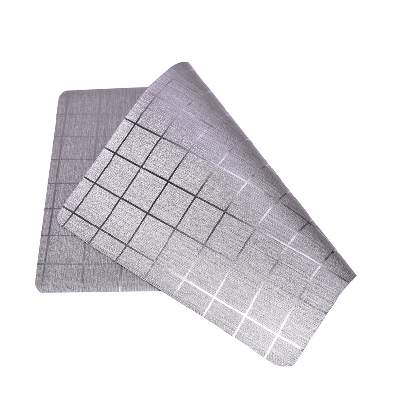 Gray Geometric Vinyl Rectangle Placemats Set of 8