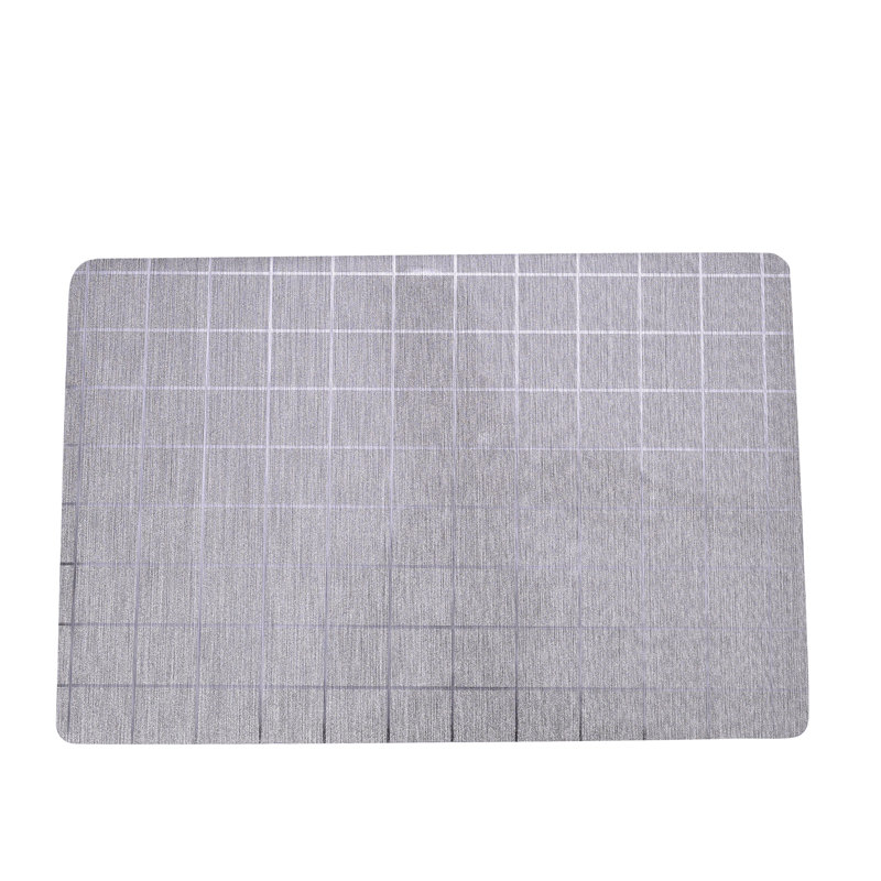 Gray Geometric Vinyl Rectangle Placemats Set of 8