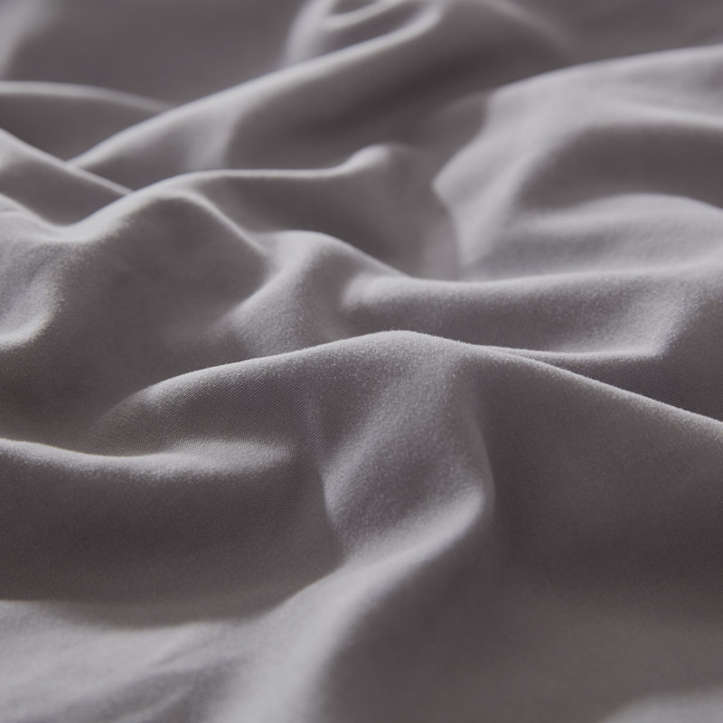 Gull Gray Twin/Twin XL Cotton Duvet Cover Set with Zipper Closure