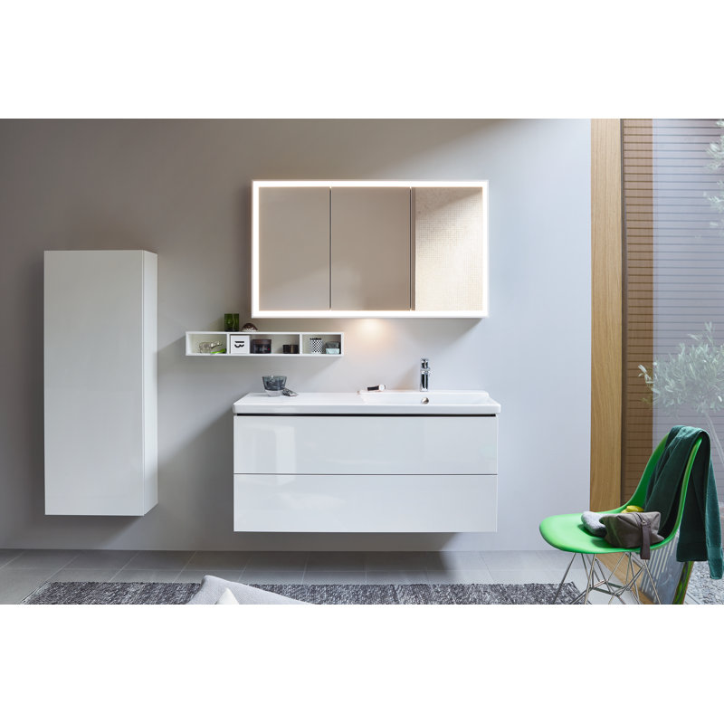 40.13'' White High Gloss Wall-Mounted Single Vanity