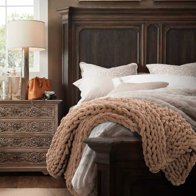 Reversible Baby Unisex Knitted Wool Throw - Mink 50"x40"