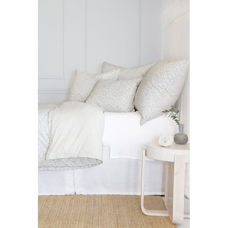 Standard Gray Floral Cotton Pillow Sham