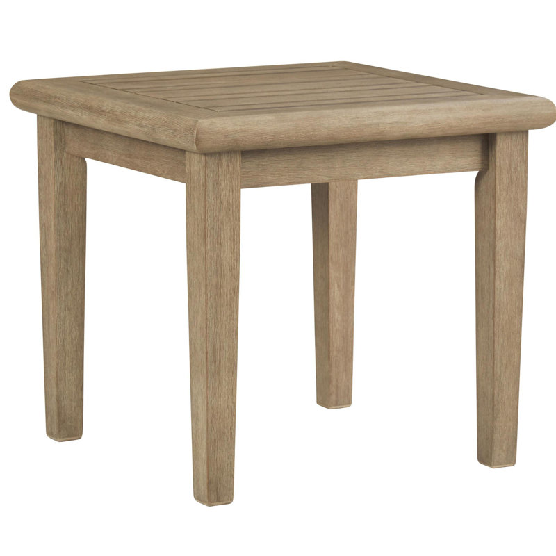 Transitional 24'' Square Brown Eucalyptus Wood End Table