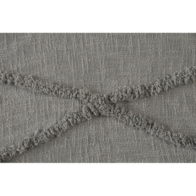 Light Gray Knitted Cotton Throw Blanket 50" x 60"