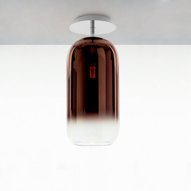 Gople Handcrafted Pill-Shaped Medium Ceiling Light in White Bronze