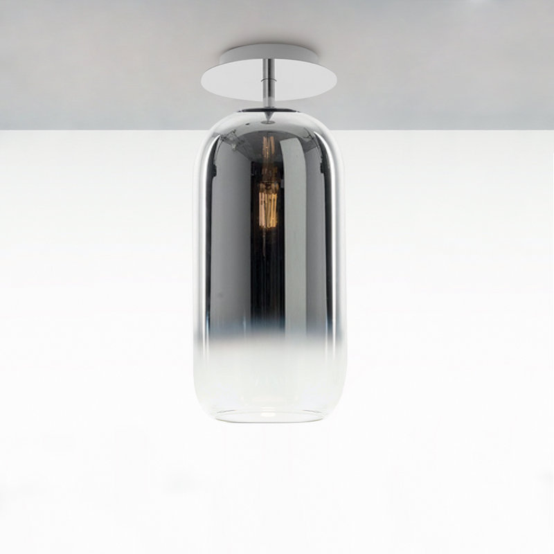 Gople Handcrafted Pill-Shaped Medium Ceiling Light in White Bronze