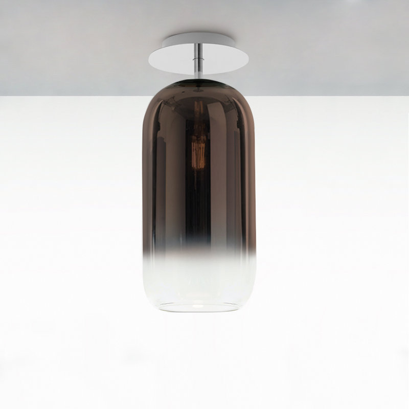 Gople Handcrafted Pill-Shaped Medium Ceiling Light in White Bronze