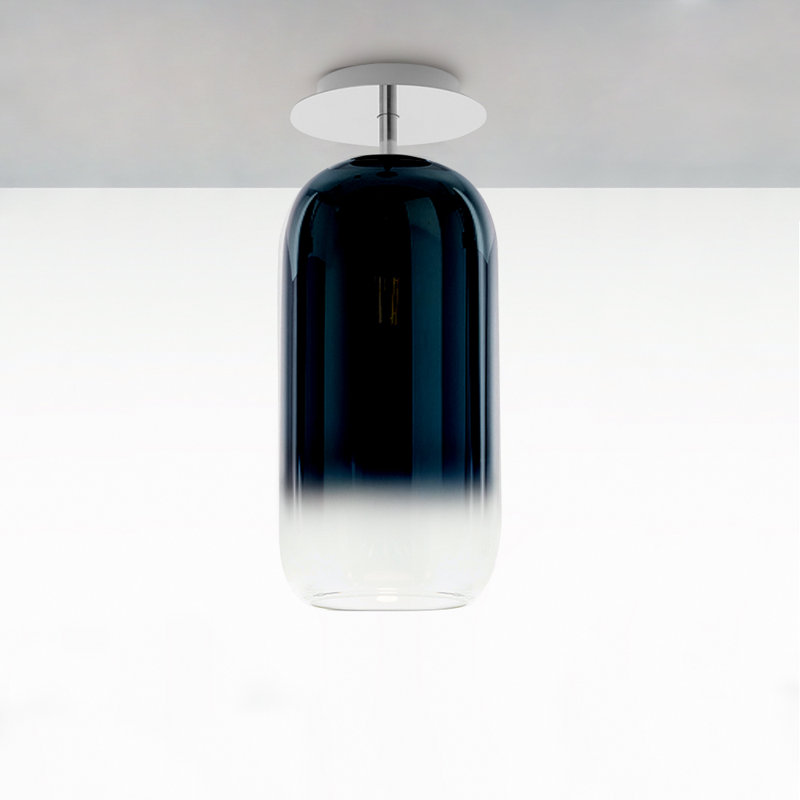 Gople Handcrafted Pill-Shaped Medium Ceiling Light in White Bronze