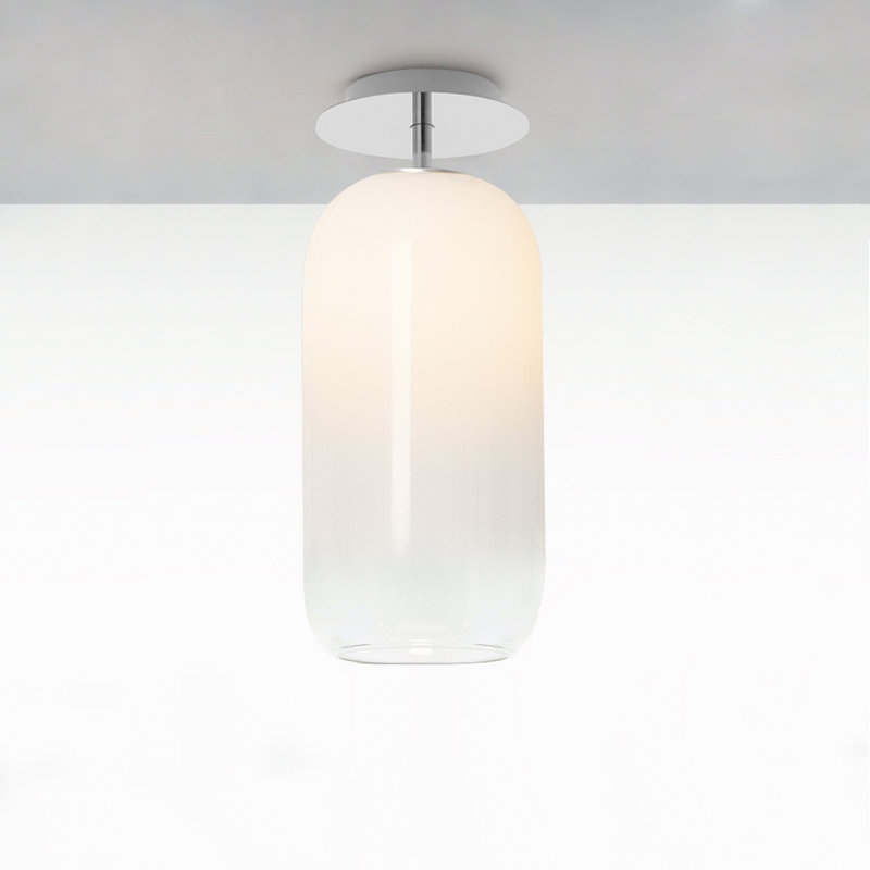 Gople Handcrafted Pill-Shaped Medium Ceiling Light in White Bronze