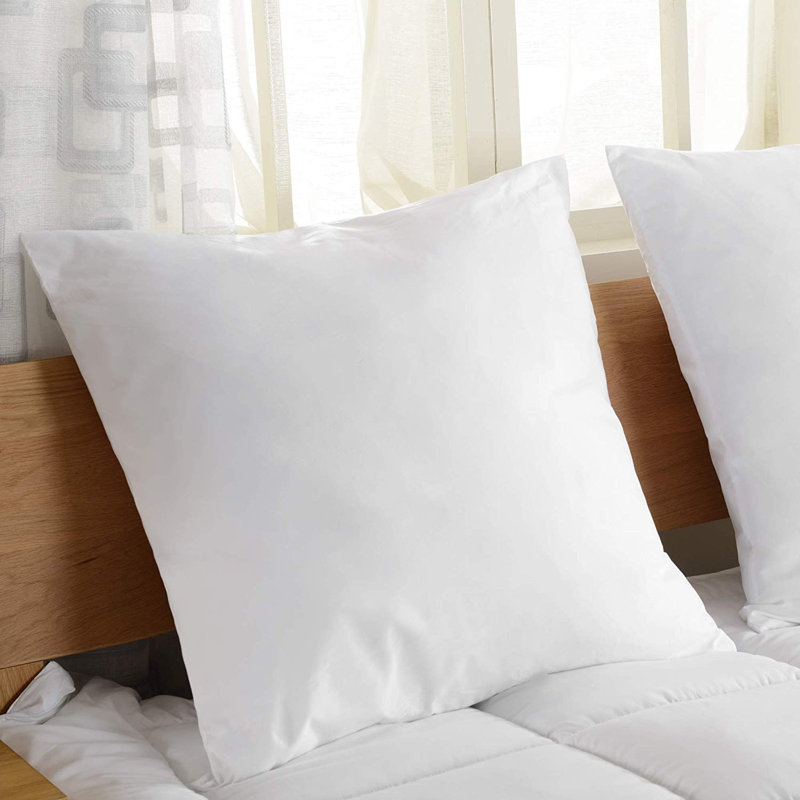 Cheer Collection Set of 2 White Microfiber Square Throw Pillows 16" x 16"