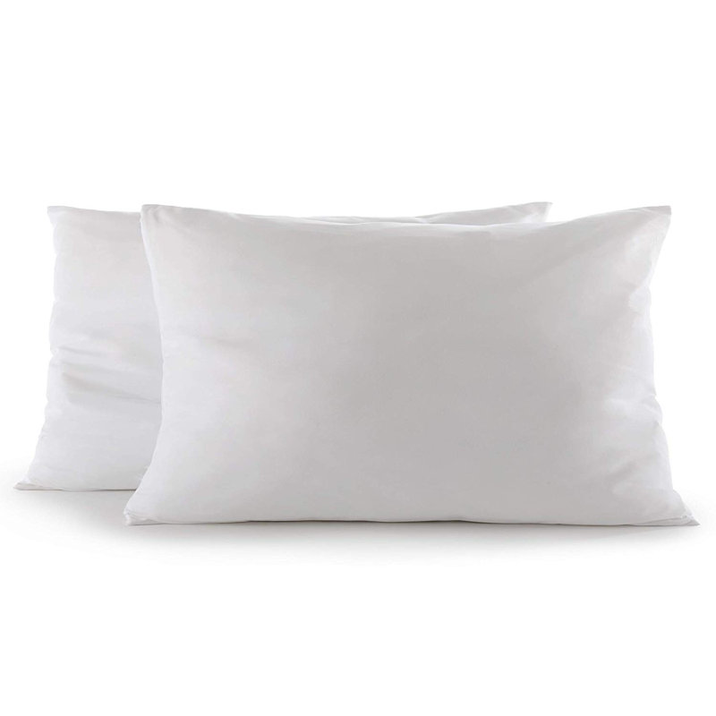 Cheer Collection Set of 2 White Microfiber Decorative Throw Pillows