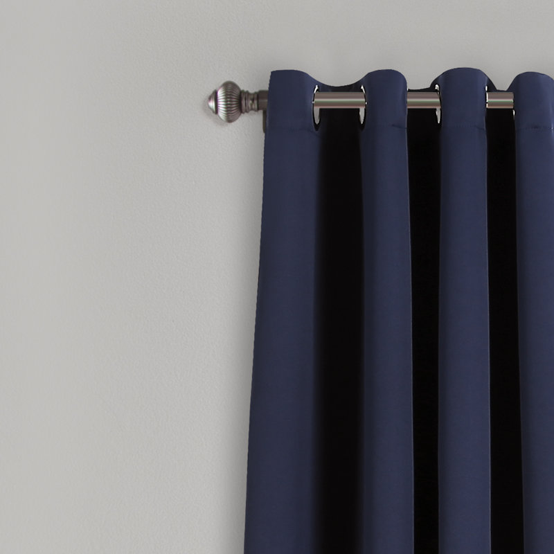 Navy Insulated Grommet Blackout Curtain Panels, Set of 2