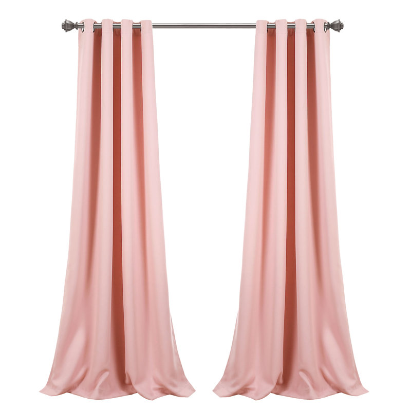 Dusty Pink Extended Blackout Grommet Drapes, 2-Piece Set