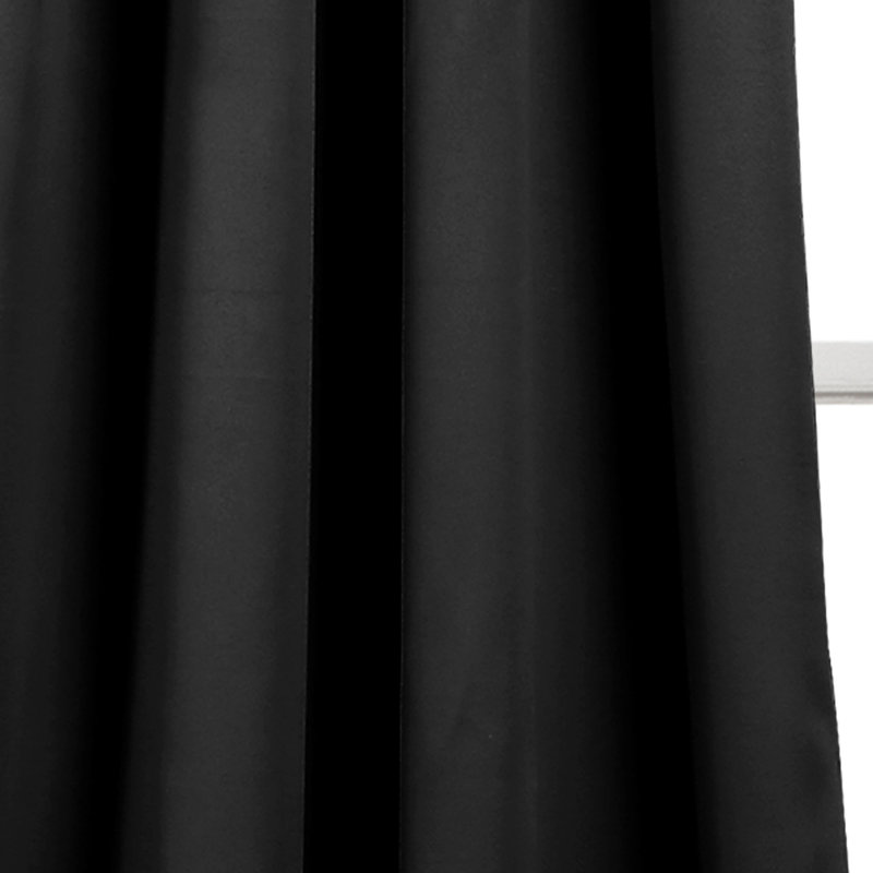 Black Insulated Polyester Blackout Grommet Curtain Panels, 52"W x 95"L