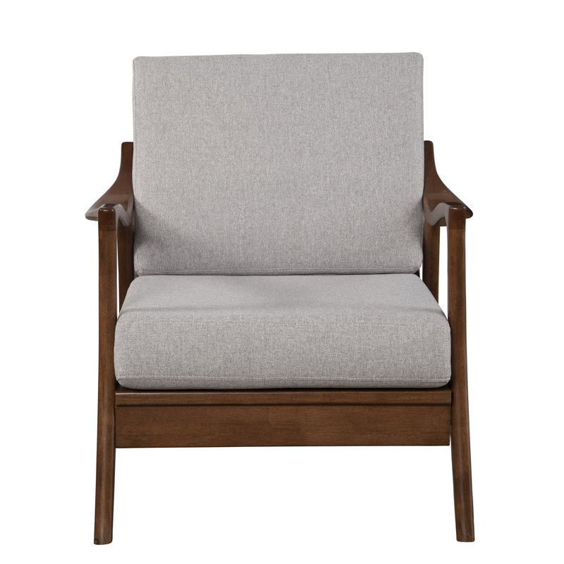 Gray Mid Century Modern Lounge Chair with Cushions
