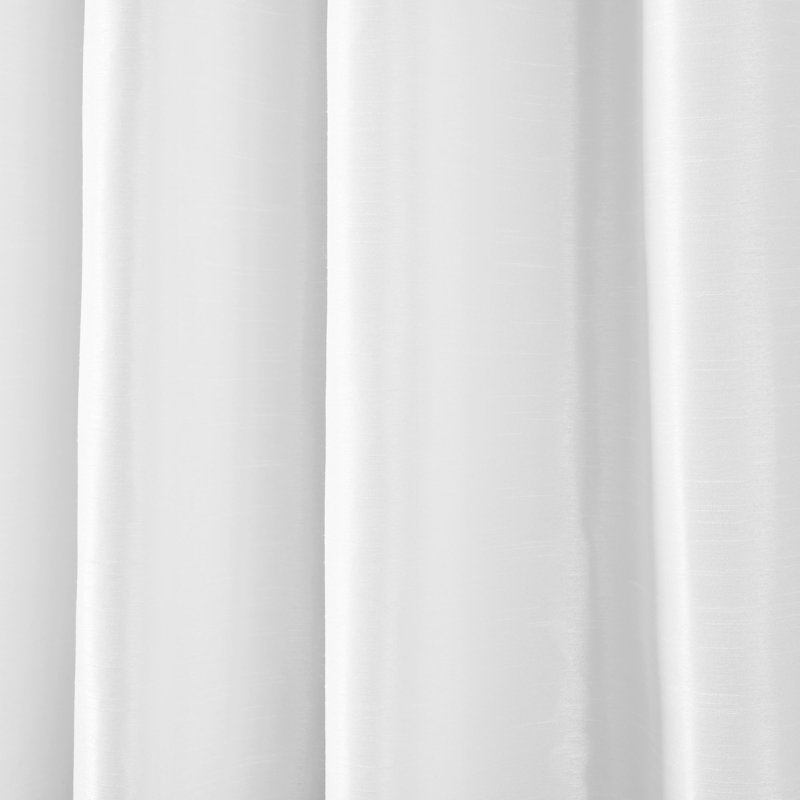 Elegant White Faux Silk 84" Rod Pocket Light-Filtering Curtain Panel