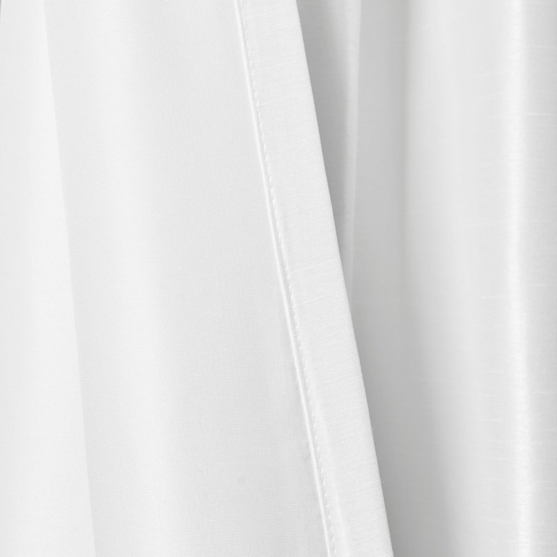 Elegant White Faux Silk 84" Rod Pocket Light-Filtering Curtain Panel