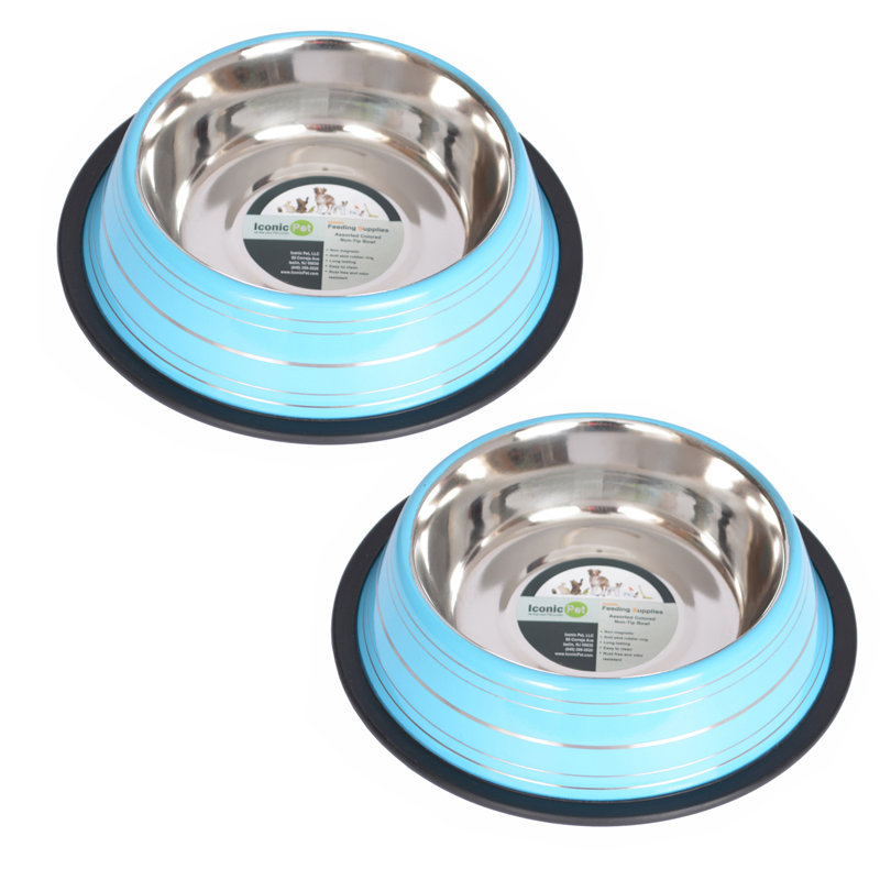 Green Stainless Steel Non-Skid Pet Bowl, 16 Oz