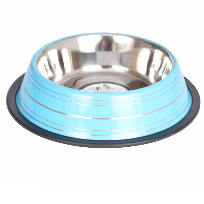Green Stainless Steel Non-Skid Pet Bowl, 16 Oz