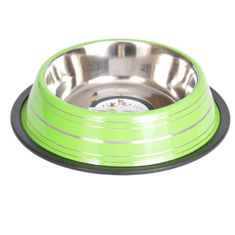 Green Stainless Steel Non-Skid Pet Bowl, 16 Oz