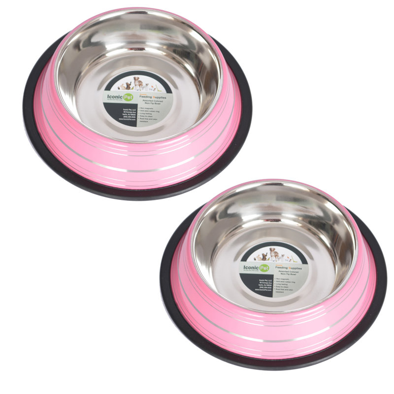 Green Stainless Steel Non-Skid Pet Bowl, 16 Oz