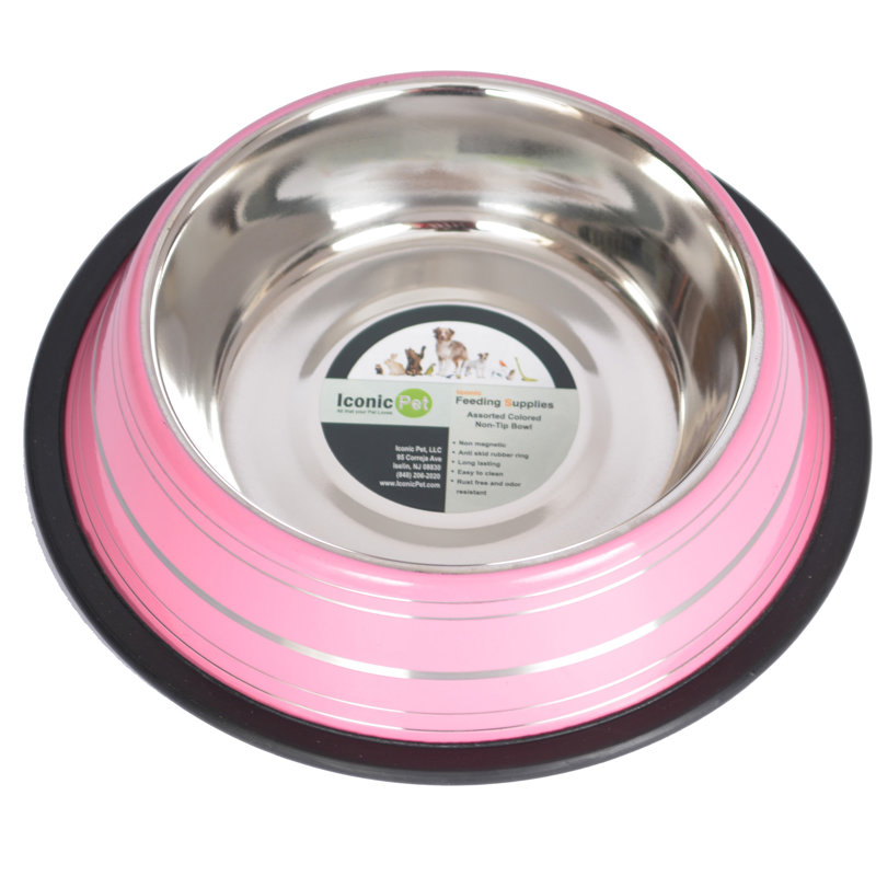 Green Stainless Steel Non-Skid Pet Bowl, 16 Oz