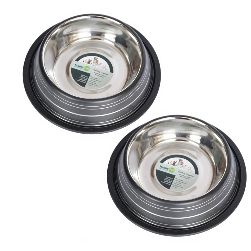Green Stainless Steel Non-Skid Pet Bowl, 16 Oz