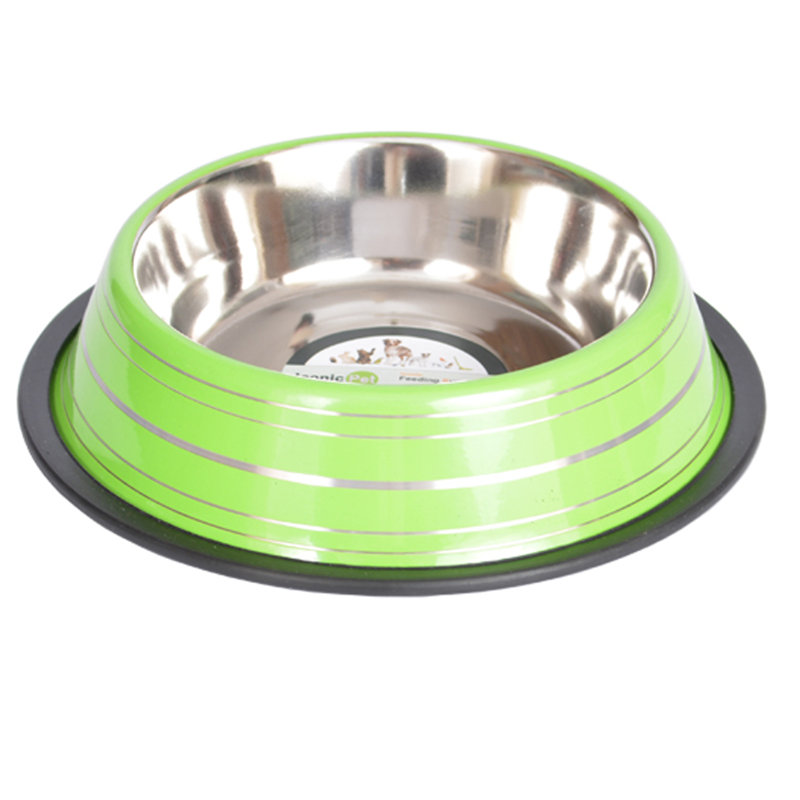 Green Stainless Steel Non-Skid Pet Bowl, 16 Oz
