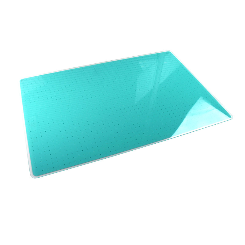 Teal Glass Magnetic Dry Erase Board 30" x 40" with Grid Design