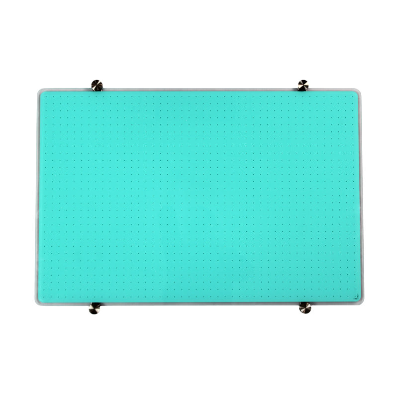 Teal Glass Magnetic Dry Erase Board 30" x 40" with Grid Design