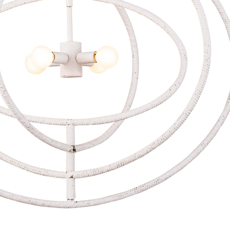 Seaside Elegance 4-Light White Sphere Chandelier