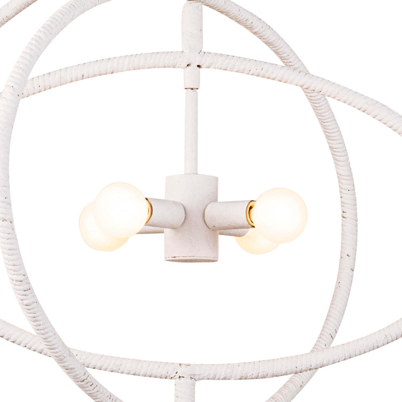 Seaside Elegance 4-Light White Sphere Chandelier