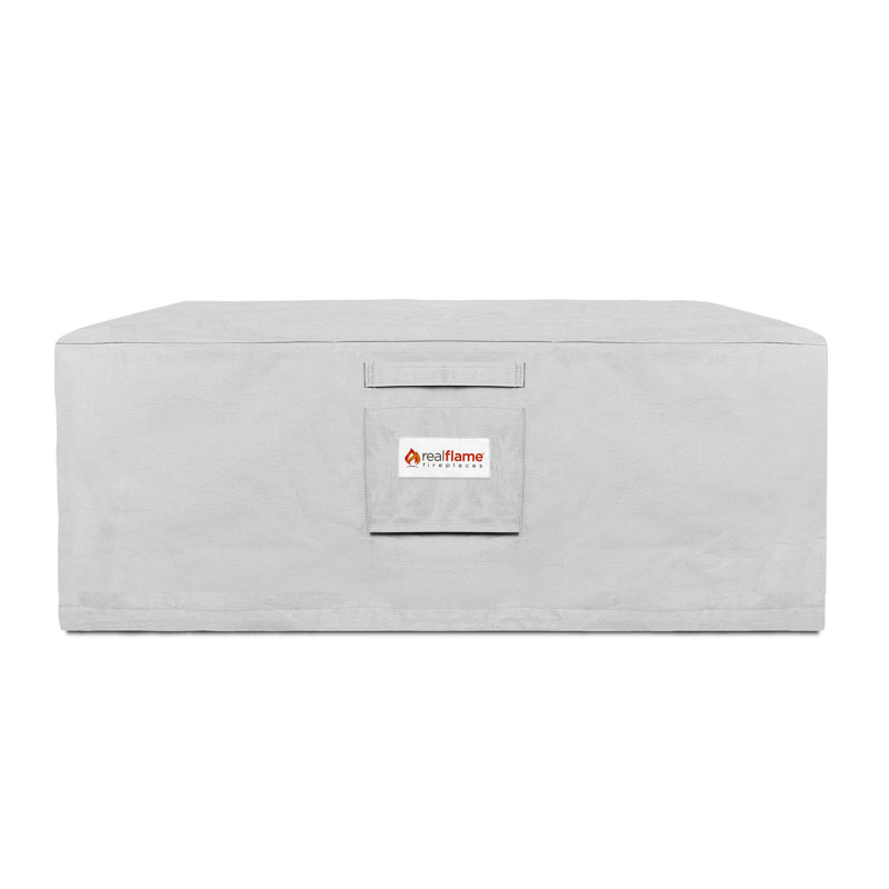 Light Gray Polyester Square Fire Table Protective Cover